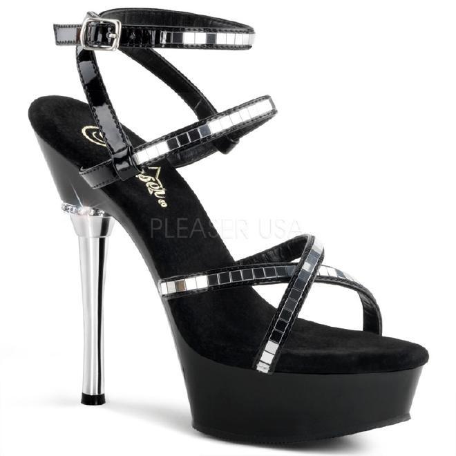 ALLURE-657 5.5インチ(約14cm)ハイヒール　ピンヒール ミュール厚底サンダル /Pleaserプリーザー  パーティードレス 靴 大きいサイズ | 