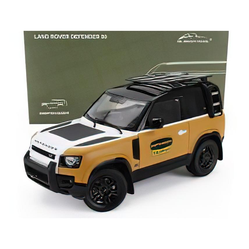 LAND ROVER NEW DEFENDER 90 TROPHY 2023 - YELLOW WHITE/ALMOST REAL 1/18 | 