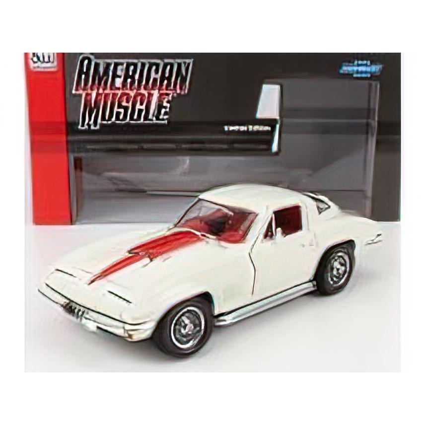 1:18 ミニカー☆1967 Corvette CHEVROLET - CORVETTE 427 COUPE 1967 WHITE RED /AUTOWORLD 1