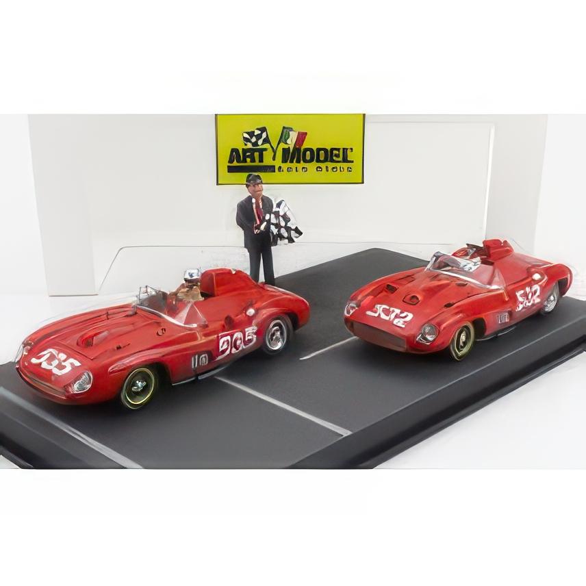 FERRARI DIORAMA SET 2X 315S SPIDER MILLE MIGLIA 1957 RED/ART-MODEL 1/43 | 