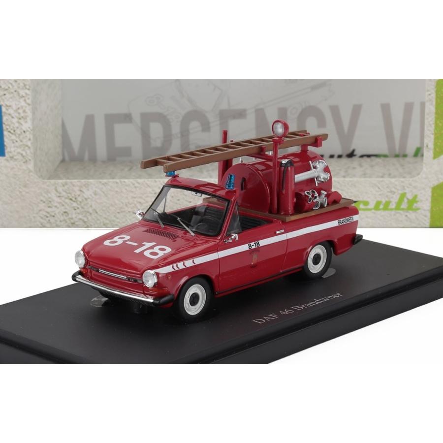 【予約】DAF 46 消防車 ピックアップ オランダ 1974 レッド 333台限定/ Autocult 1/43 ミニカー | 