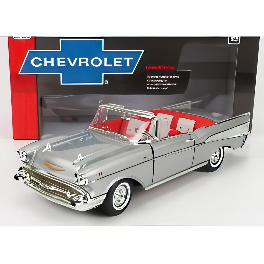 CHEVROLET ベルエア カブリオレ オープン 1957 シルバー/ AUTOWORLD 1/18 ミニカー | 