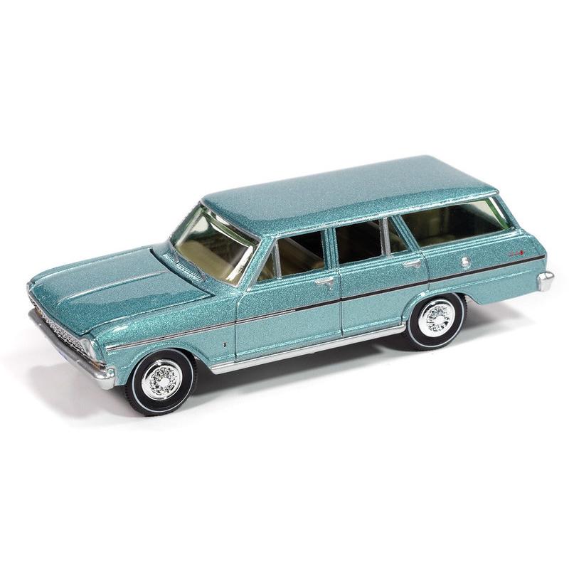 Chevrolet Nova II ワゴン 1963 ローレルグリーン AutoWorld 1/64 | 