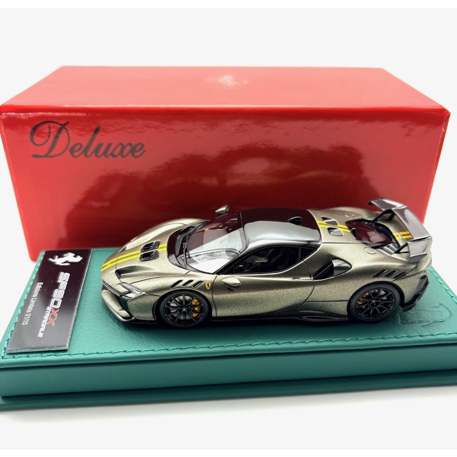 【予約】Ferrari SF90XX Stradale ヴェルデマンゾーニ マット グリーンレザーベース デラックス 限定15個 /BBR 1/43 ミニカー | 