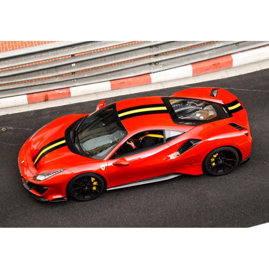 【予約】Ferrariフェラーリ 488 PISTA Rosso Corsa カーボンホイール イエローストライプ / BBR 1/18 ミニカー | 