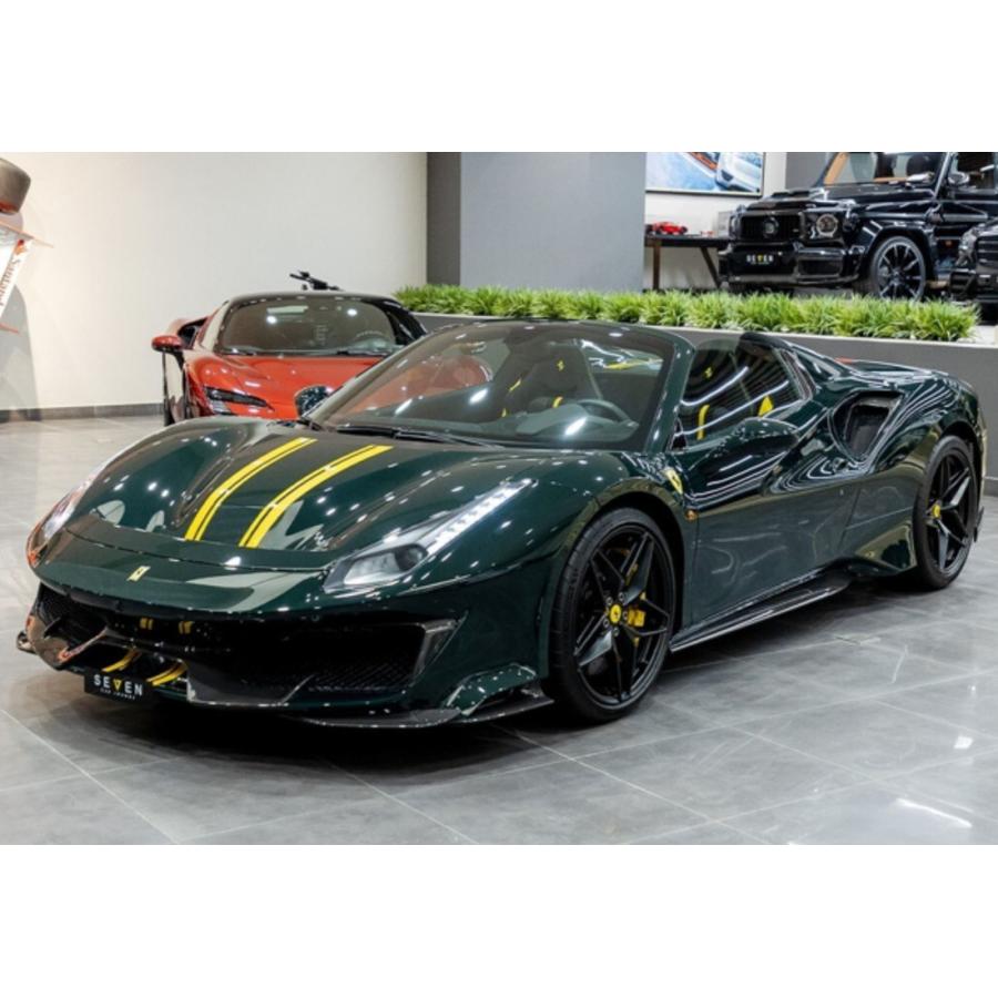 【予約】Ferrari 488 Pista Spider Verde British 2 yellow stripe BBR 1/18 ミニカー | 