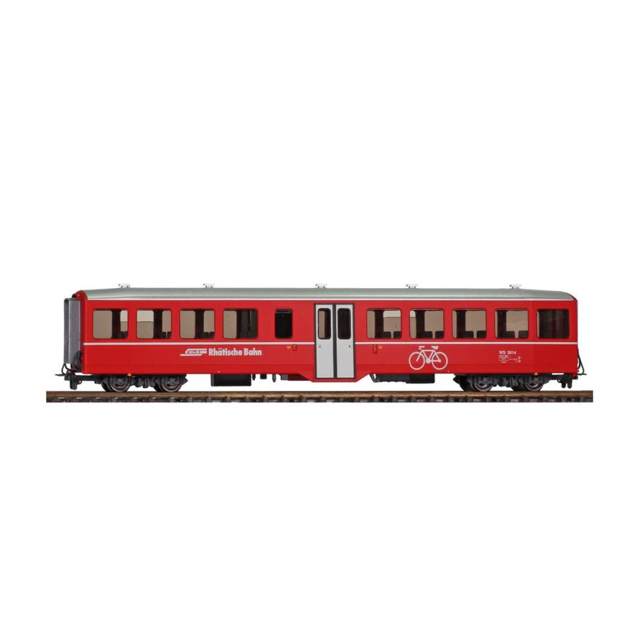H0m 鉄道模型 自転車運搬車 Bemo RhB WS 3914 Era VI DC red Schlittelzug Berguen-Preda | 
