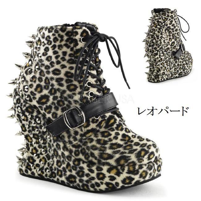 BRAVO-23 全3色  5インチ(約12.5cm) ウェッジヒール　プラットフォームブーツ /Demoniaデモニア ゴスロリ パンク プリーザー |  | 01