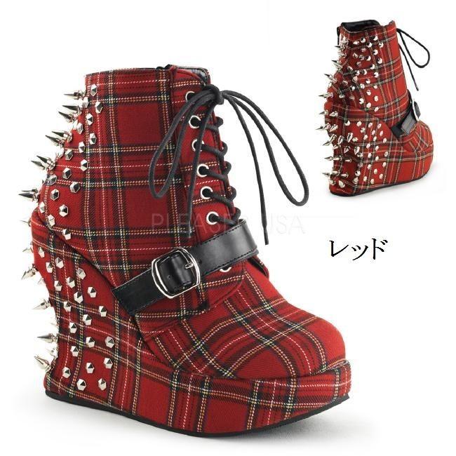 BRAVO-23 全3色  5インチ(約12.5cm) ウェッジヒール　プラットフォームブーツ /Demoniaデモニア ゴスロリ パンク プリーザー |  | 02