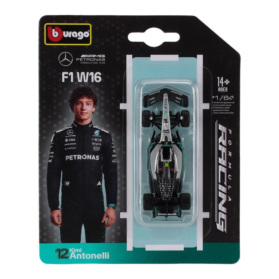 【予約】Mercedes F1 W16 2025 AMG PETRONAS No.12 ANTONELLI Bburago 1/64 ミニカー | 