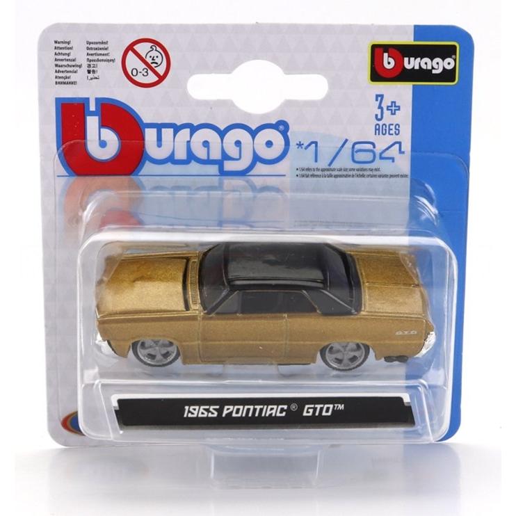 Pontiacポンティアック GTO Coupeクーペ 1965 ゴールドブラック / Bburago 1/64 ミニカー | 