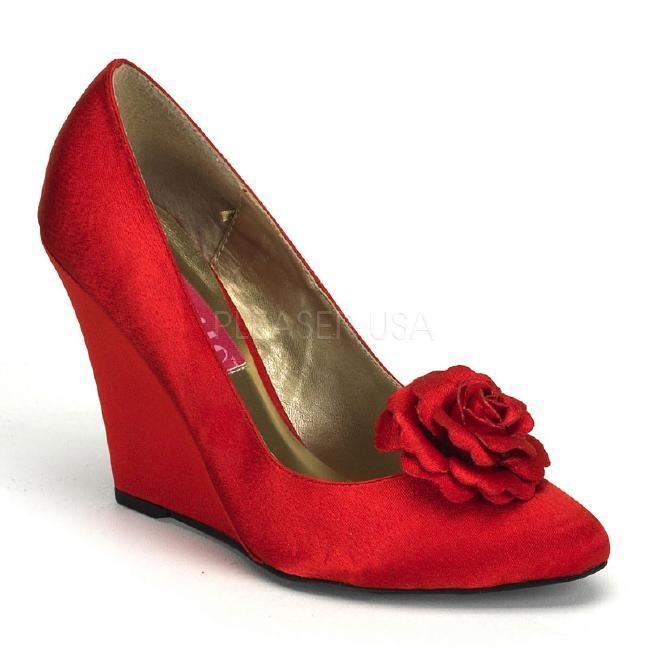 CAMILLE-01 4インチ(約10cm) ウェッジソール パンプス /Pleaserプリーザー　バーレスクBORDELLO パーティードレス 靴 大きいサイズ |  | 01