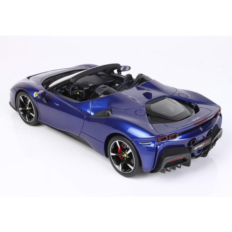 Comprar Ferrari SF90 Spider Eletrico Teto Preto BBR Azul 1/18 - a partir de R$3.824,10