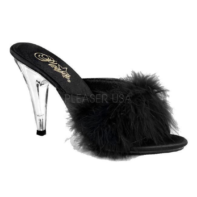 CARESS-401F 4インチ(約10cm) クリアヒール ハイヒール ミュール /Pleaserプリーザー パーティードレス 靴 大きいサイズ |  | 01