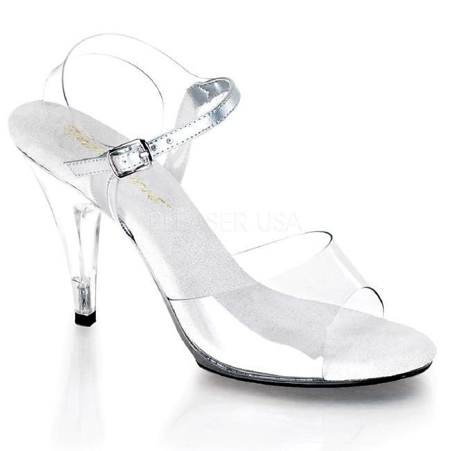 CARESS-408 4インチ(約10cm) ハイヒール ミュール クリアサンダル /Pleaserプリーザー パーティー 靴 大きい シンデレラサイズ | 