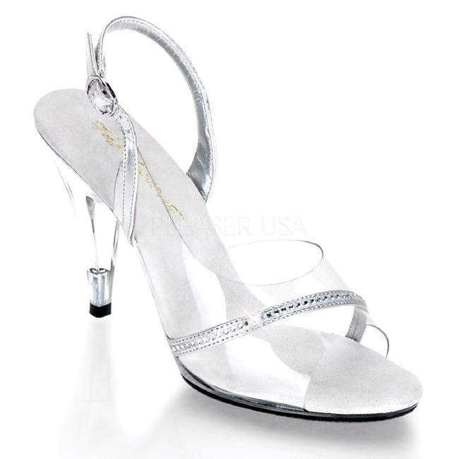 CARESS-456 4インチ(約10cm) ハイヒール ミュール クリアサンダル /Pleaserプリーザー パーティー 靴 大きい シンデレラサイズ | 