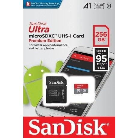 SanDiskサンディスクUltraウルトラ Micro SDXC 256G SDSQUAR-256G-GN6MA  (100mb/s) A1海外パッケージ SD変換アダプター付属 |  | 01