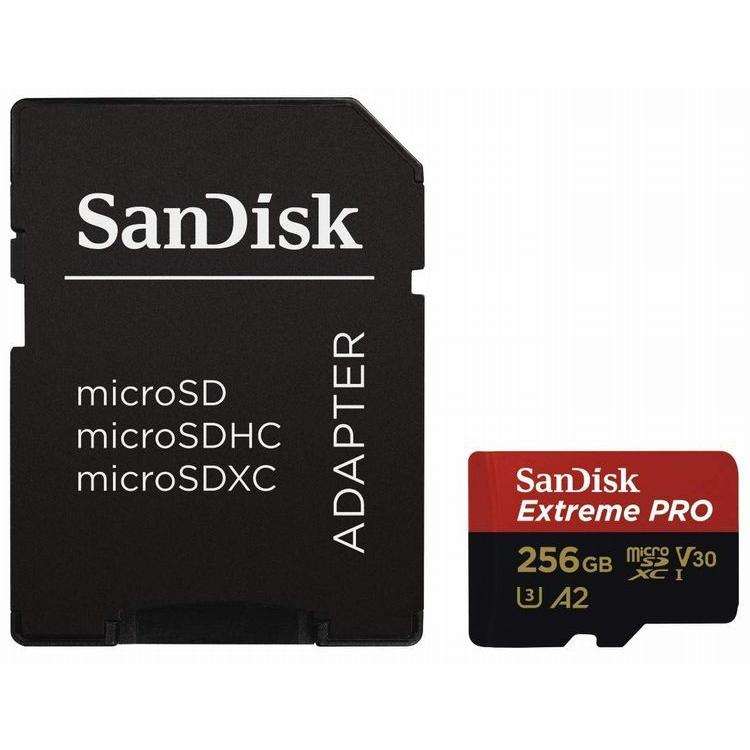 SanDiskサンディスクExtreme Proエクストリーム プロmicroSDXC UHS-Iカード SDSQXCZ-256G-GN6MA (R170/W90 V30 U3 4K)海外パッケージ SD変換アダプター付属 |  | 01