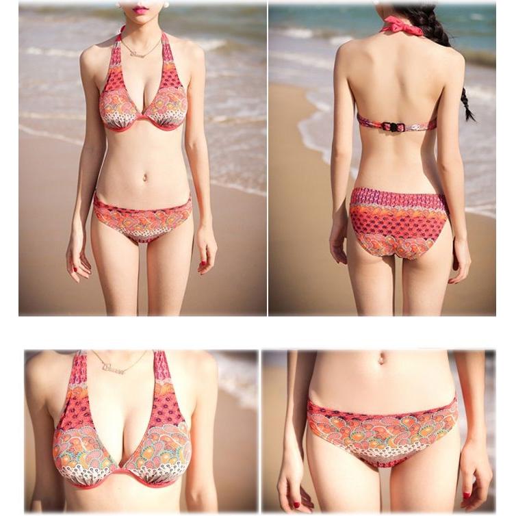 ペーズリー柄レトロビキニ　3ピースセット水着上下セット レディース　可愛い インポート |  | 05