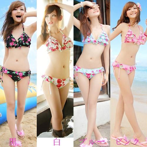 バラ柄ビキニ 4カラー 水着ビキニ上下セット レディースYYY1106 |  | 05