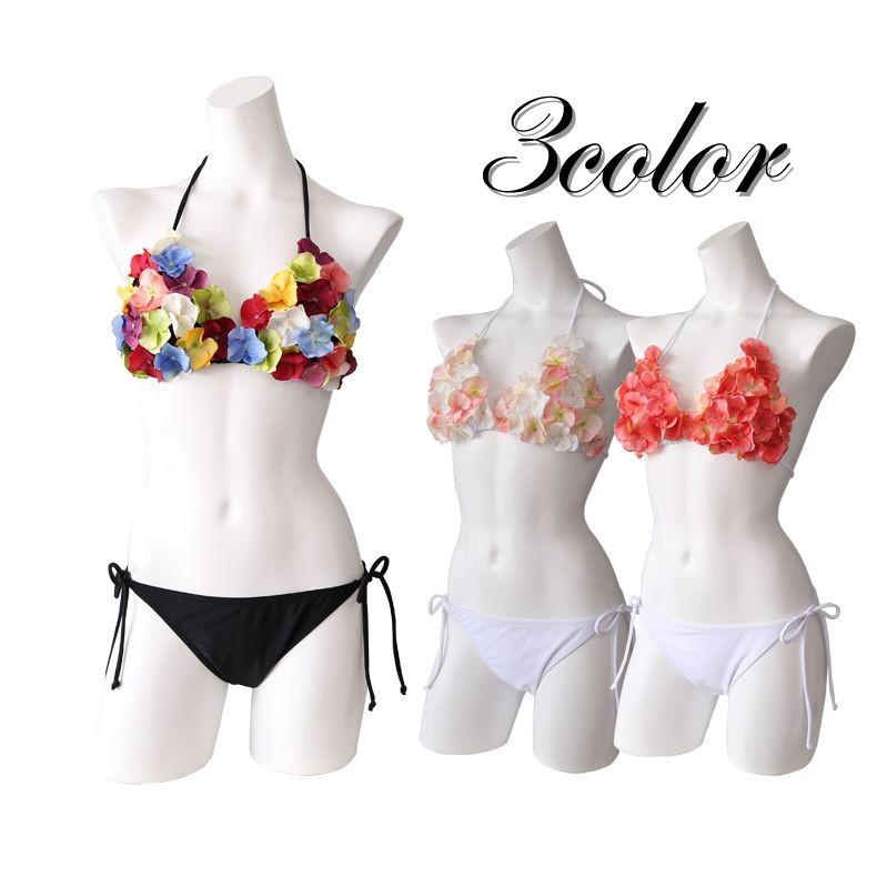 花びらビキニお花フラワー ハンドメイド 格安水着上下セット レディース S・M・Lサイズ 3カラー SWY5507 | 
