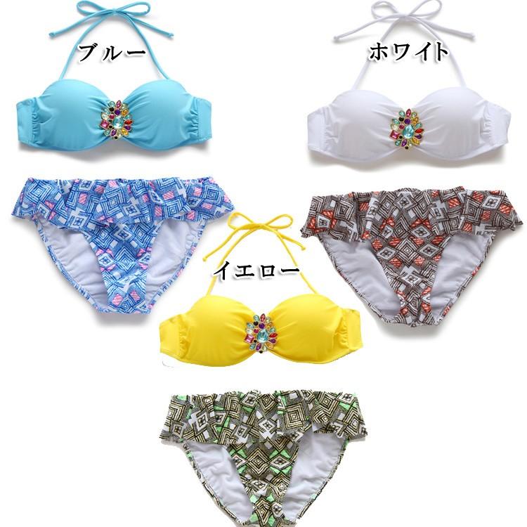 ビジューチャームビキニ  SW536  3カラー 格安水着ビキニ上下セット レディースSW536 |  | 05