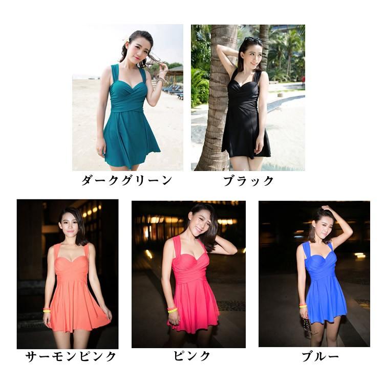 計算された美ラインでスタイルアップ＆女性らしさをアピールできるワンピース水着 体型カバー　全5色 大きいサイズ M/L/XL ママレディース |  | 01