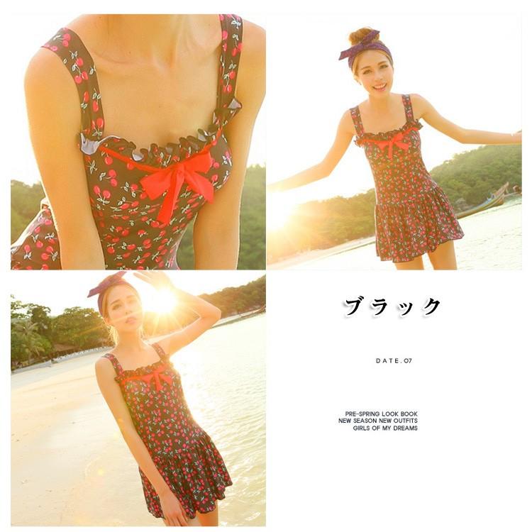 さくらんぼ柄スカートワンピース 3カラー 水着 レディース |  | 03