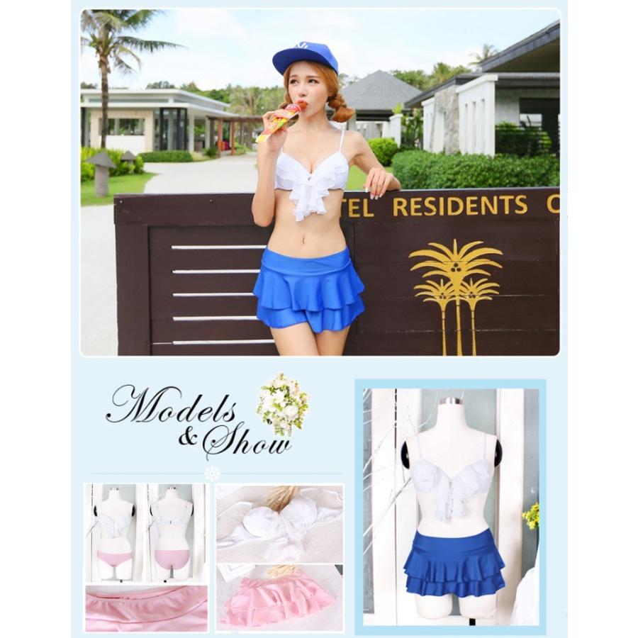 おしゃれなフリルスカート 3ピースビキニ 2カラー 水着ビキニ上下セット レディース |  | 01