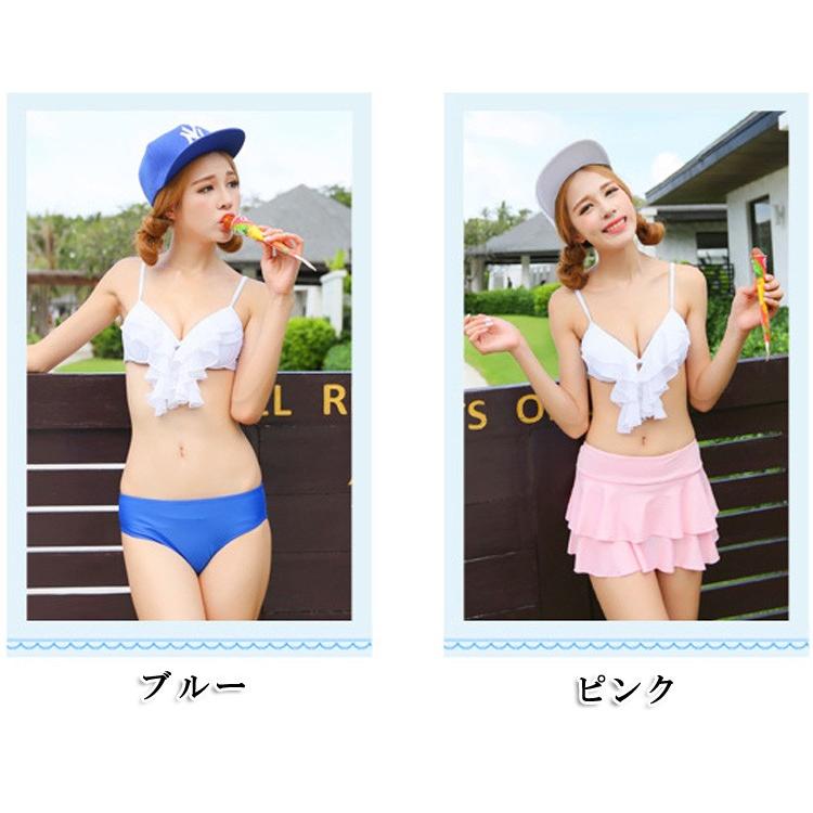 おしゃれなフリルスカート 3ピースビキニ 2カラー 水着ビキニ上下セット レディース |  | 02