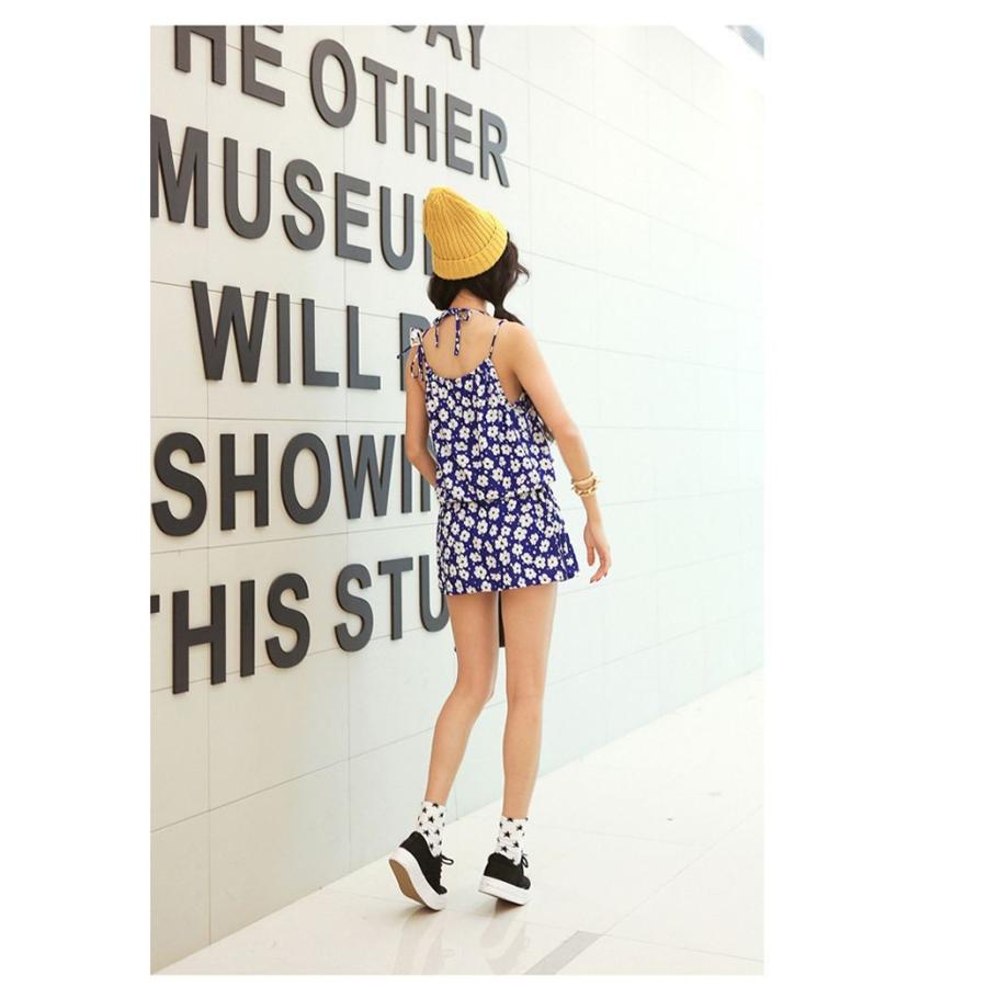 体型カバー フラワー ビキニ 3ピースセット ワンピース付き　2カラー ショートパンツ 水着 大きいサイズ M/L/XL レディース |  | 02