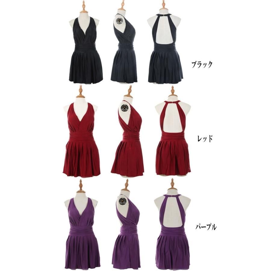 体型カバー スタイルアップ ワンピース水着　ドレス ギャザースカート 3色展開 大きいサイズ M/L/XL ママレディース |  | 04