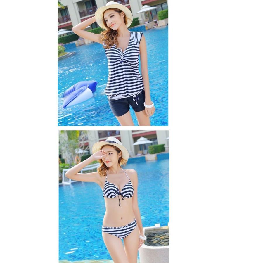 体型カバー　タンキニ  4カラー ショートパンツ 水着 大きいサイズ M/L/XL レディース 送料無料 4004 |  | 03