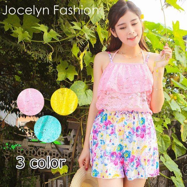 体型カバー バンドゥビキニ フリル 4ピースセット 3カラー ショートパンツ 水着 大きいサイズ M/L/XL レディースb7  送料無料 | 