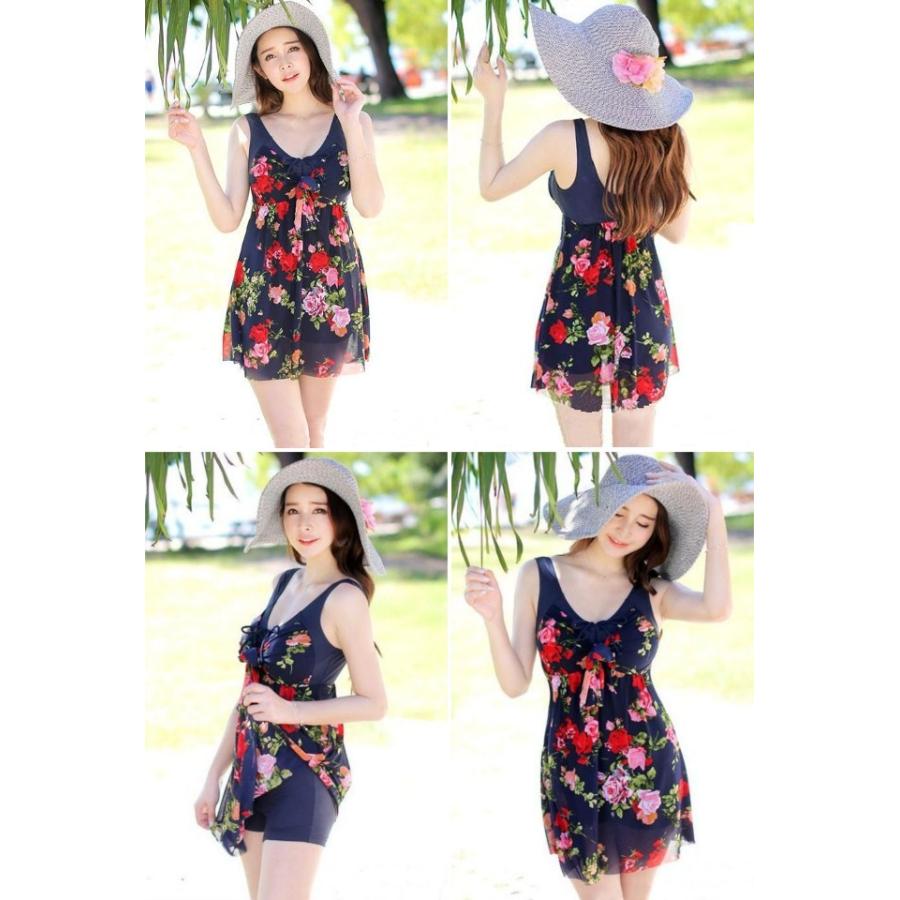 体型カバー　ワンピース　4カラー 水着 大きいサイズ M/L/XL レディース 送料無料 |  | 04