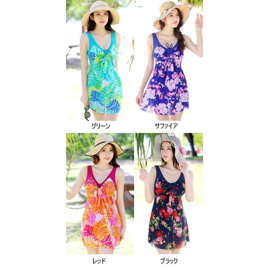 体型カバー　ワンピース　4カラー 水着 大きいサイズ M/L/XL レディース 送料無料 |  | 05