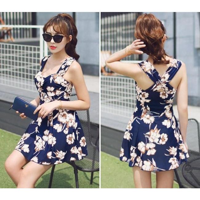 体型カバー　花柄 ワンピース　ママ 水着 大きいサイズ M/L/XL レディース 送料無料 |  | 01