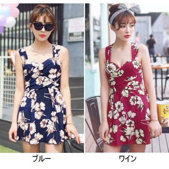 体型カバー　花柄 ワンピース　ママ 水着 大きいサイズ M/L/XL レディース 送料無料 |  | 05