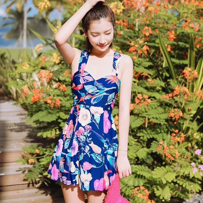 体型カバー　エレガント　ワンピース　ママ 水着 大きいサイズ M/L/XL レディース 送料無料 | 