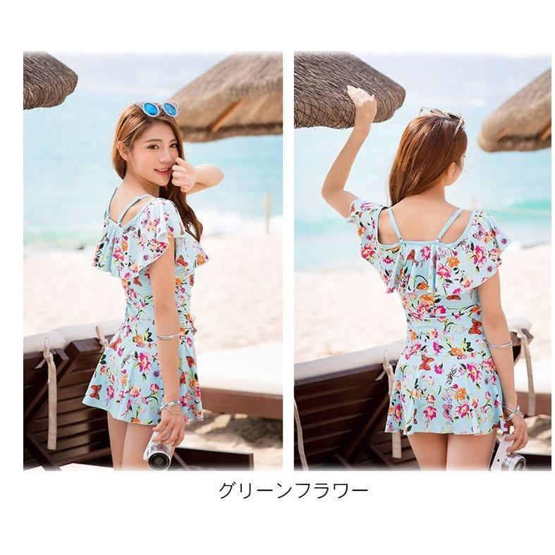 花柄ワンピース　体型カバー 水着 大きいサイズ  レディース 8カラー  送料無料 |  | 01