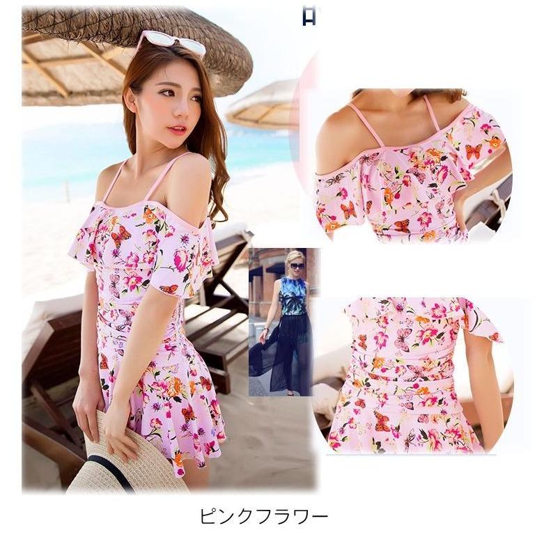 花柄ワンピース　体型カバー 水着 大きいサイズ  レディース 8カラー  送料無料 |  | 05