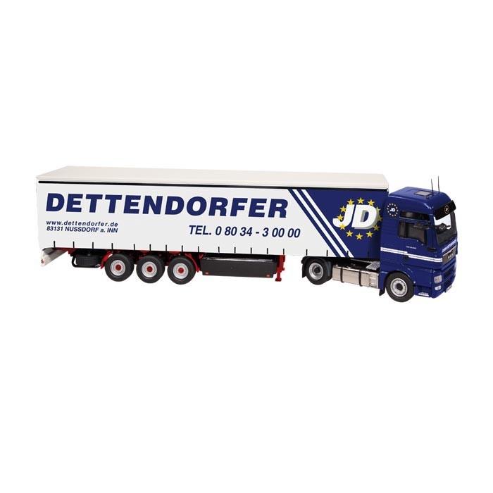 MAN TGX "DETTENDORFER" カーテンサイドセミトレーラー /NZG 1/50 建設機械模型 | 