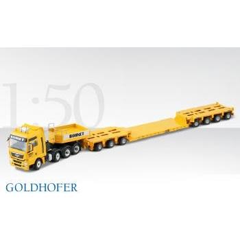 予約MAN Goldhoferゴールドフォファー  3軸＋4軸 MAN TGX XXL 4軸 BOHNET   70189/0 /CONRADコンラート建設機械 工事車両 1/50 ミニチュア 重機 | 