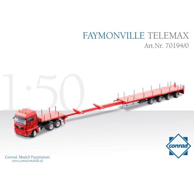 予約2012年発売予定 FAYMONVILLE TELEMAZ セミトレーラー MAN TGX 3軸 /CONRAD 1/50 建設機械 模型 70194/0 | 
