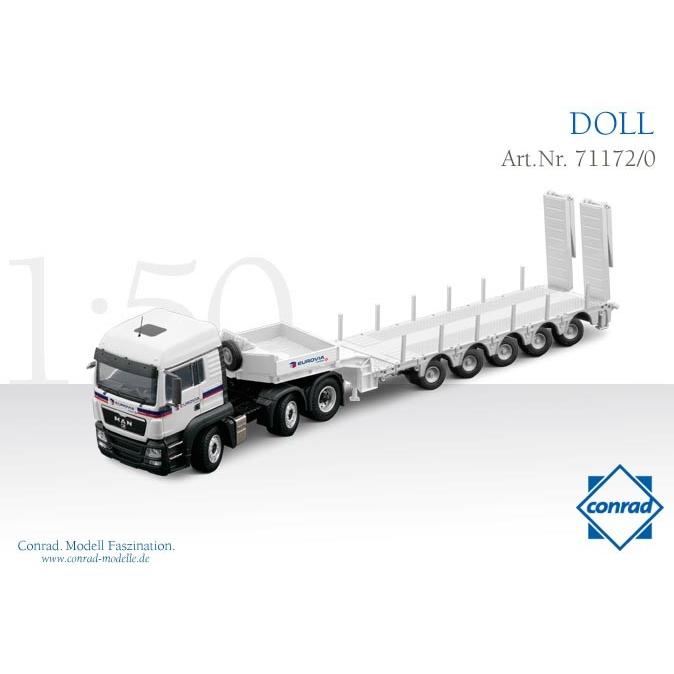 予約2012年発売予定 DOLL Tele セミトレーラー 5軸 MAN TGS 3軸 EUROVIA仕様 /CONRAD 1/50 建設機械 模型 71172/0 | 