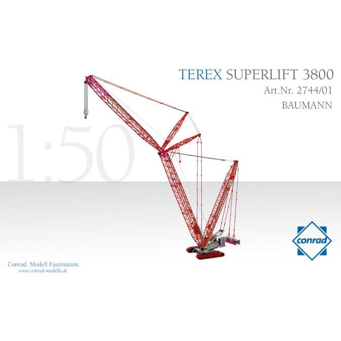 予約2015年発売予定TEREX Superlift 3800 クローラークレーン BAUMANN /CONRADコンラート建設機械 工事車両 1/50 ミニチュア 重機 | 