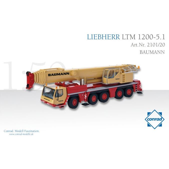予約2015年発売予定LIEBHERRリープヘル LTM 1200-5.1 モバイルクレーン BAUMANN /CONRADコンラート建設機械 工事車両 1/50 ミニチュア 重機 | 
