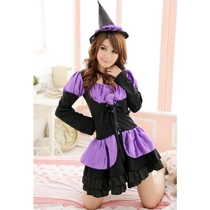 8261魔女　パープル　デビル仮装コスチューム コスプレ・ハロウィン・女性大人用 |  | 01