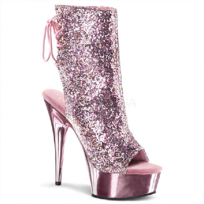 DELIGHT-1018G 6インチ(約15cm) ハイヒールインナーサイドジッパー ブーツ　/Pleaserプリーザー パーティー 靴 シンデレラサイズ 大きい |  | 01