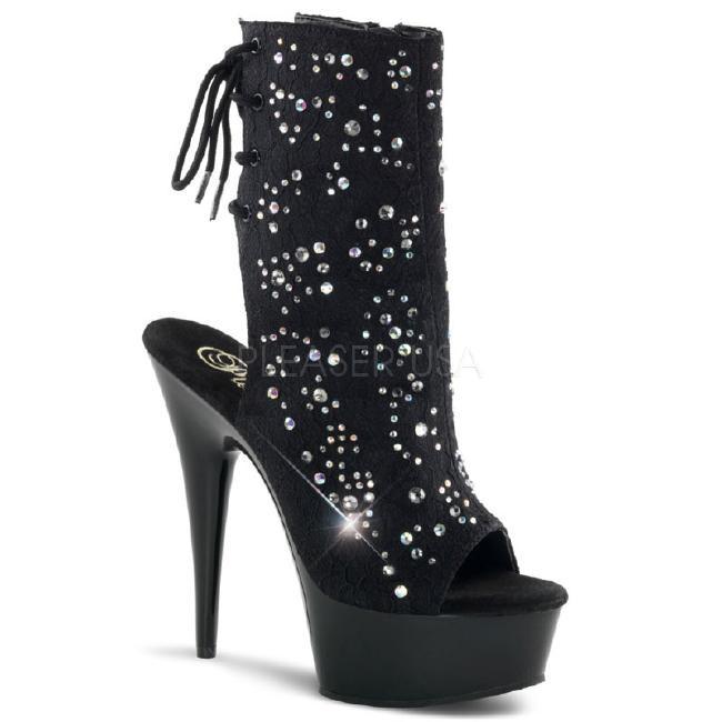 DELIGHT-1018LC 6インチ(約15cm) ハイヒール ピンヒール ミュール厚底サンダル /Pleaserプリーザー パーティードレス 靴 大きいサイズ | 